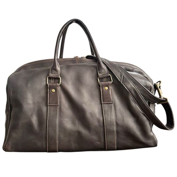 Links & Kings Leather Club Duffel Bag Brown Cafe - Picture 8 of 16
